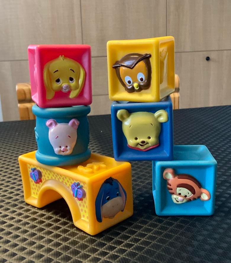 Baby Blokken // Winnie the Pooh, Kinderen en Baby's, Speelgoed | Babyspeelgoed, Ophalen, Zo goed als nieuw