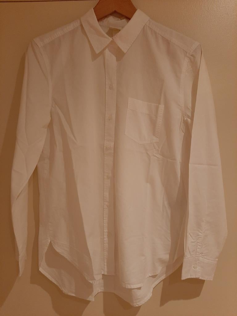 Chemise femme blanche classique H&M taille 34, Enlèvement ou Envoi, Comme neuf, Taille 34 (XS) ou plus petite, Blanc
