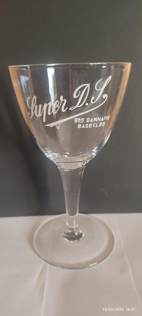 Ancien verre SUPER D.L. BRASSERIE DANHAIVE BASECLES, Comme neuf, Verre ou Verres, Autres marques