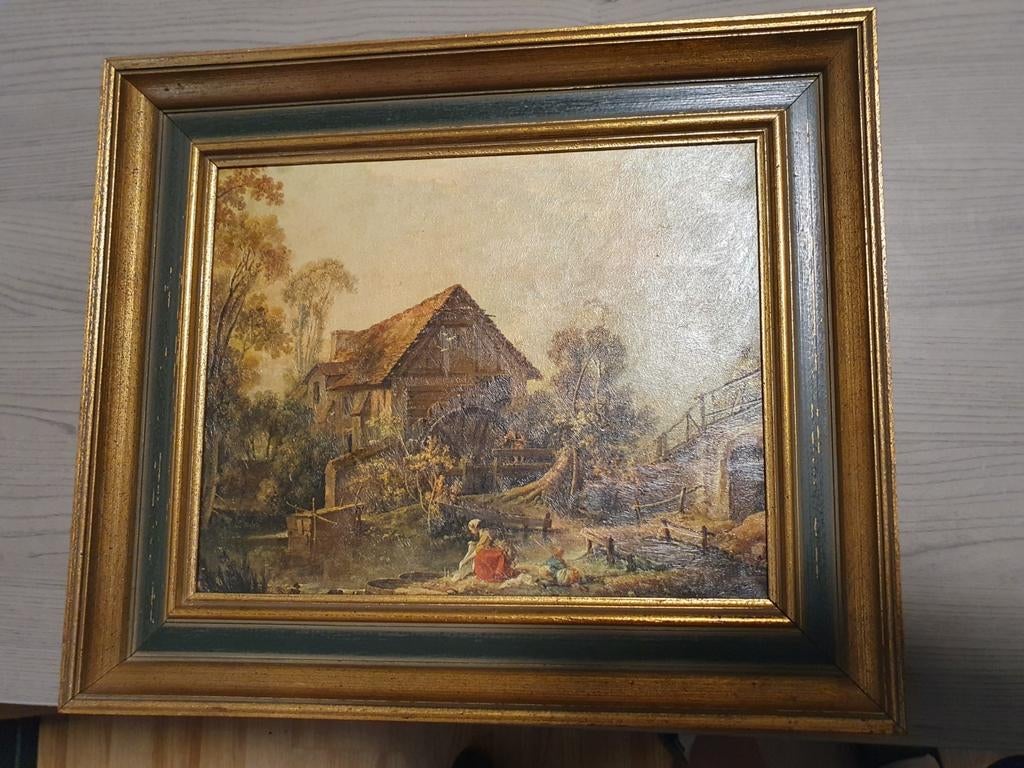 Antieke kader francois Boucher les moulin, Antiek en Kunst, Kunst | Schilderijen | Klassiek, Ophalen of Verzenden
