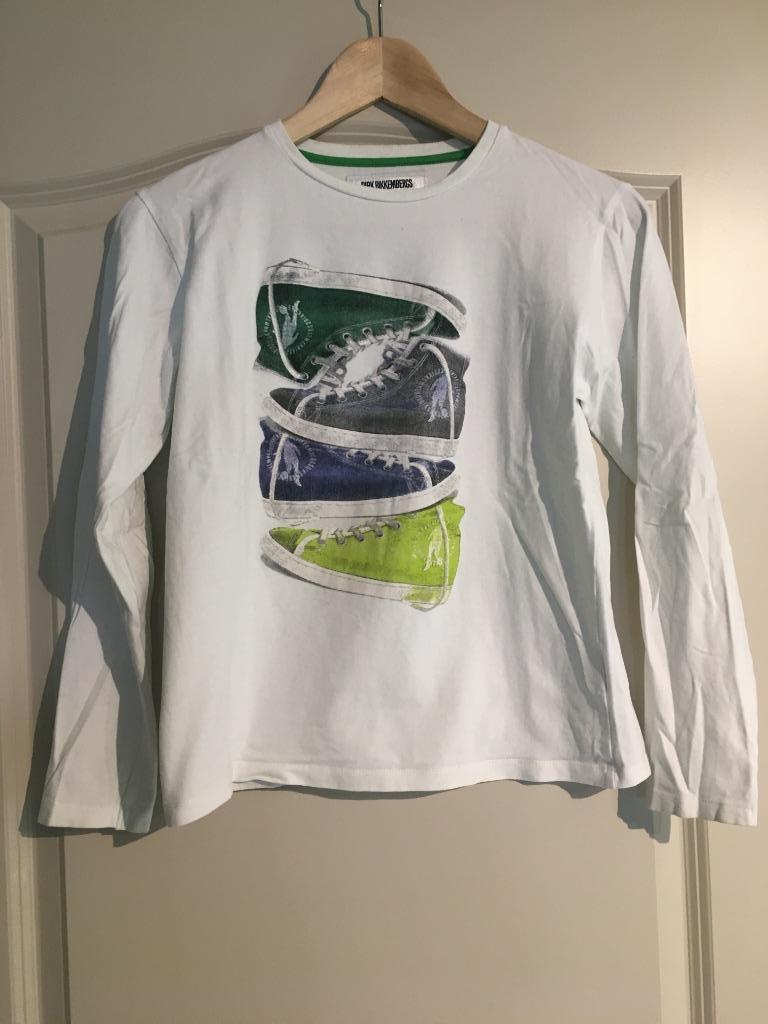 Witte longsleeve Bikkembergs 12 jaar, Garçon, Enlèvement ou Envoi, Chemise ou À manches longues, Comme neuf
