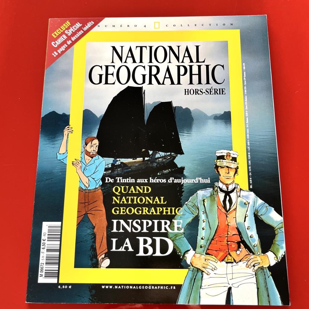 Quand National Géographic inspire la BD - Kuifje - Robbedoes, Boeken, Eén stripboek, Ophalen of Verzenden, Zo goed als nieuw, Herge