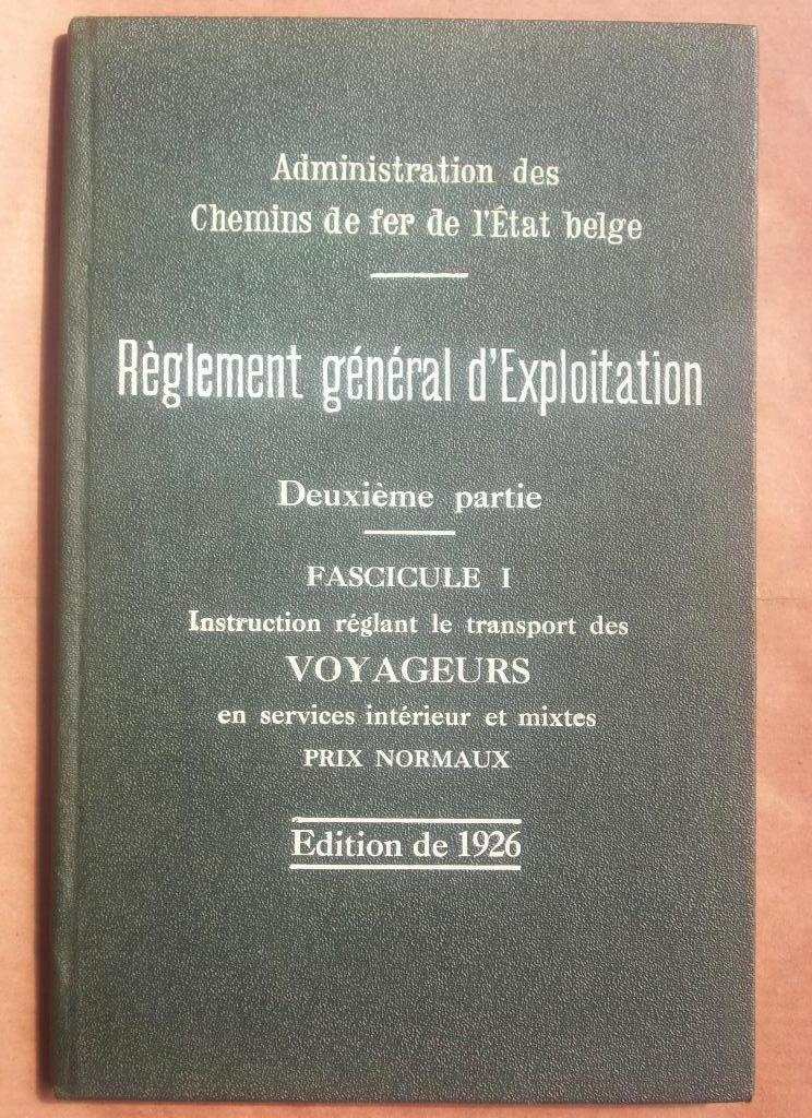 Chemins fer état belge 1926 livret titres transport voyageur, Envoi, Comme neuf, Train, Livre ou Revue