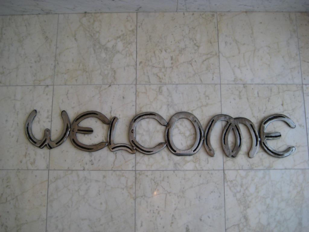 WELCOME wanddeco gemaakt van oude hoefijzers!!!!, Tuin en Terras, Ophalen of Verzenden
