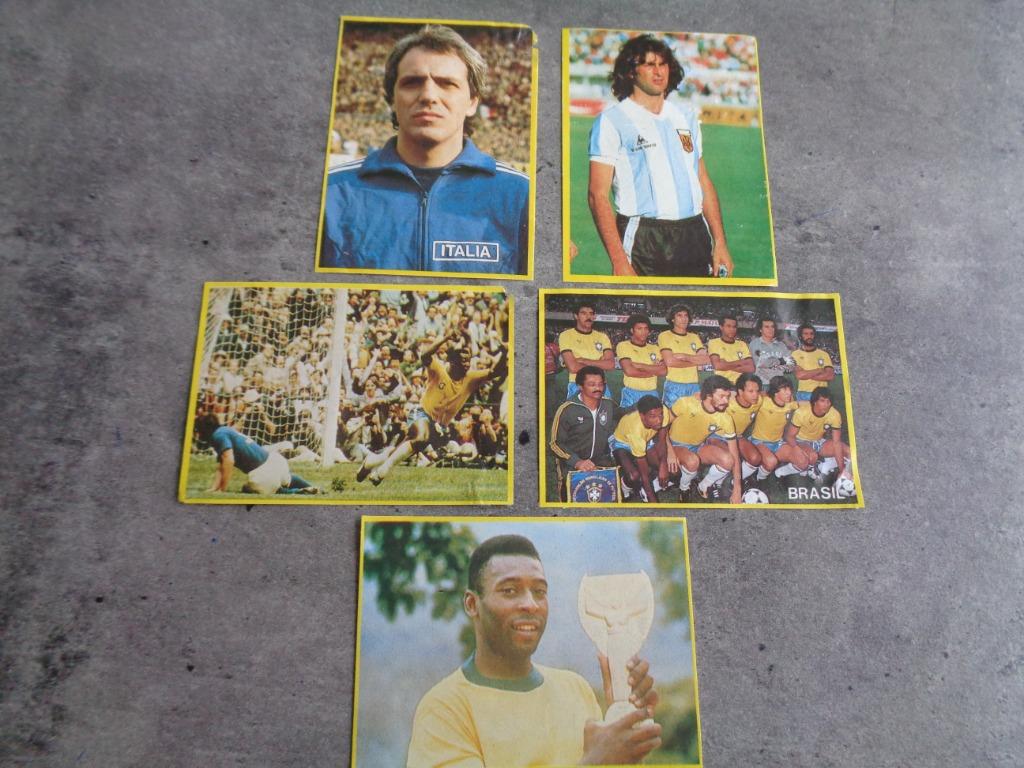 VOETBAL PRENTJES PELE BRAZILIE 5X    FUTBAL ACTION SERIE, Ophalen of Verzenden