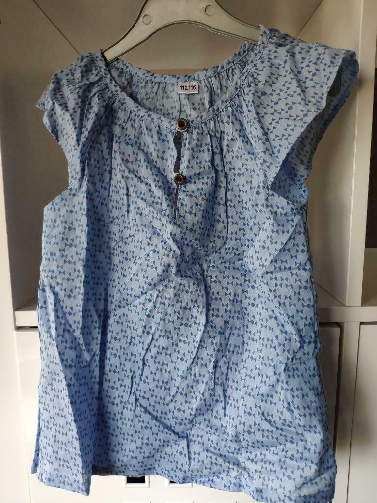 Leuk retro bloesje hemdje met toffe print - mt 110 116 NIEUW, Ophalen of Verzenden, Nieuw, Meisje, Overhemd of Blouse