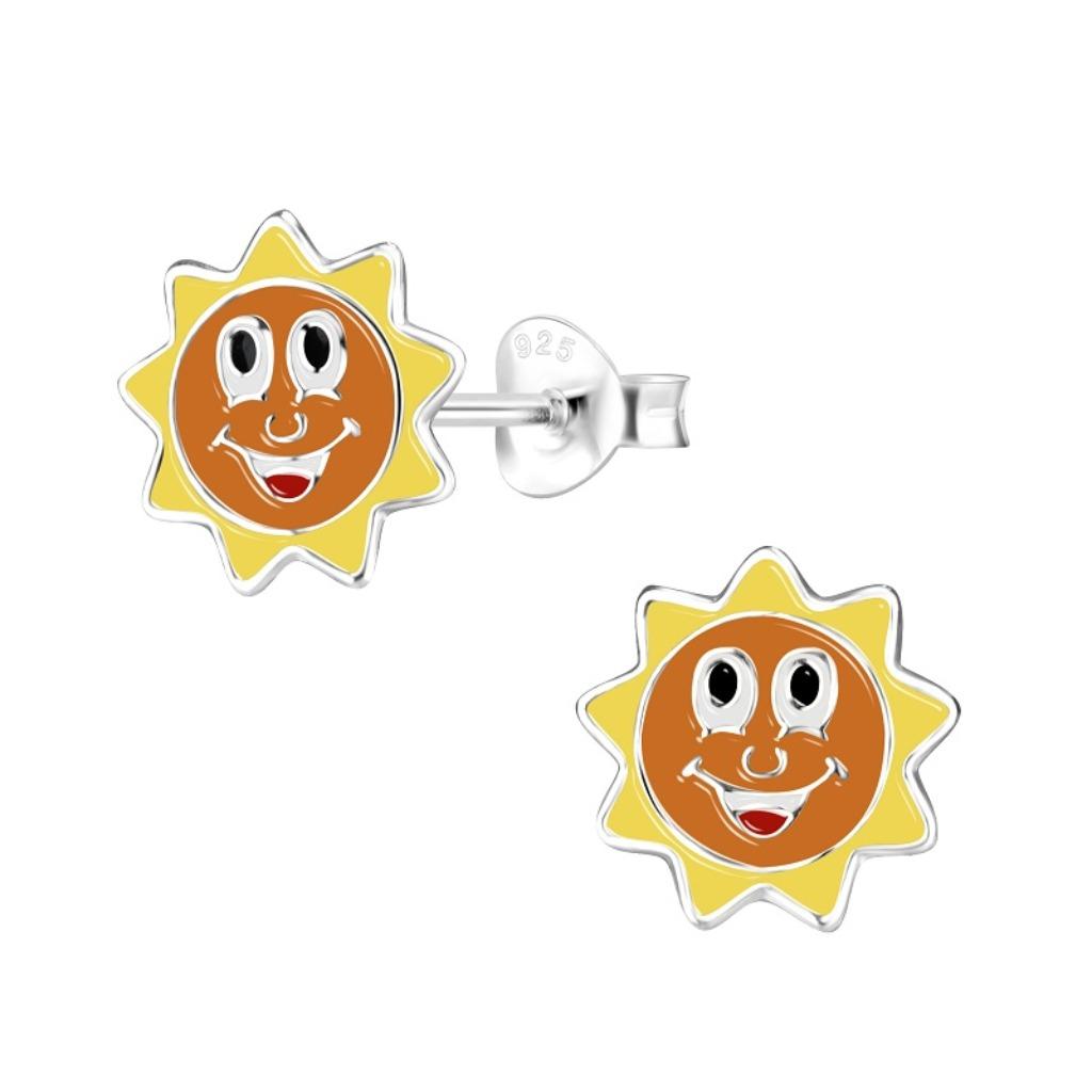 Zilveren kinderoorstekers zon, Ophalen of Verzenden, Nieuw, Oorbellen