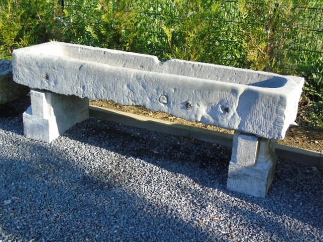 bac auge pierre bleu arduin jardinière , grand choix !!, Pierre, 30 à 60 cm, Enlèvement, Utilisé