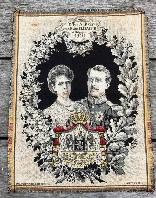 Geweven doek een memorabilia aan koning Albert 1, Ophalen of Verzenden