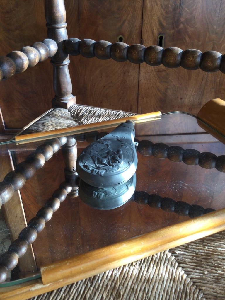 Poire à poudre métallique, Collections, Objets militaires | Général, Armée de terre, Enlèvement ou Envoi