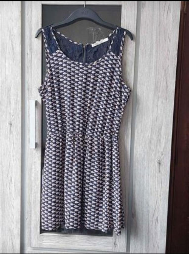 Robe bleue à motifs poissons Lola & Liza taille L, Taille 42/44 (L), Au-dessus du genou, Enlèvement, Porté