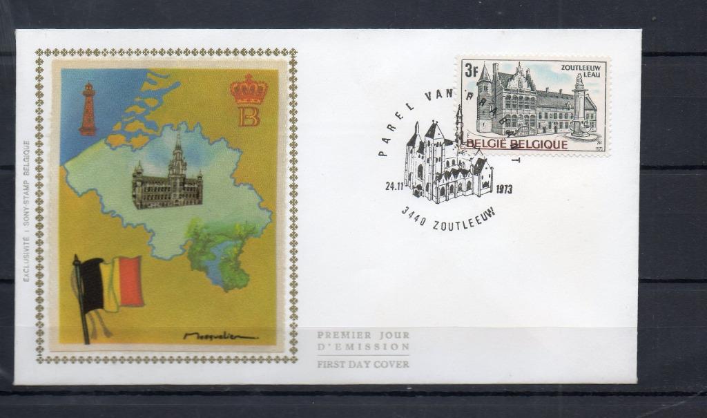 Année 1973 : FDC 1692  Soie - pour le tourisme - obli. Zoutl, Timbres & Monnaies, Timbres | Europe | Belgique, Enlèvement ou Envoi