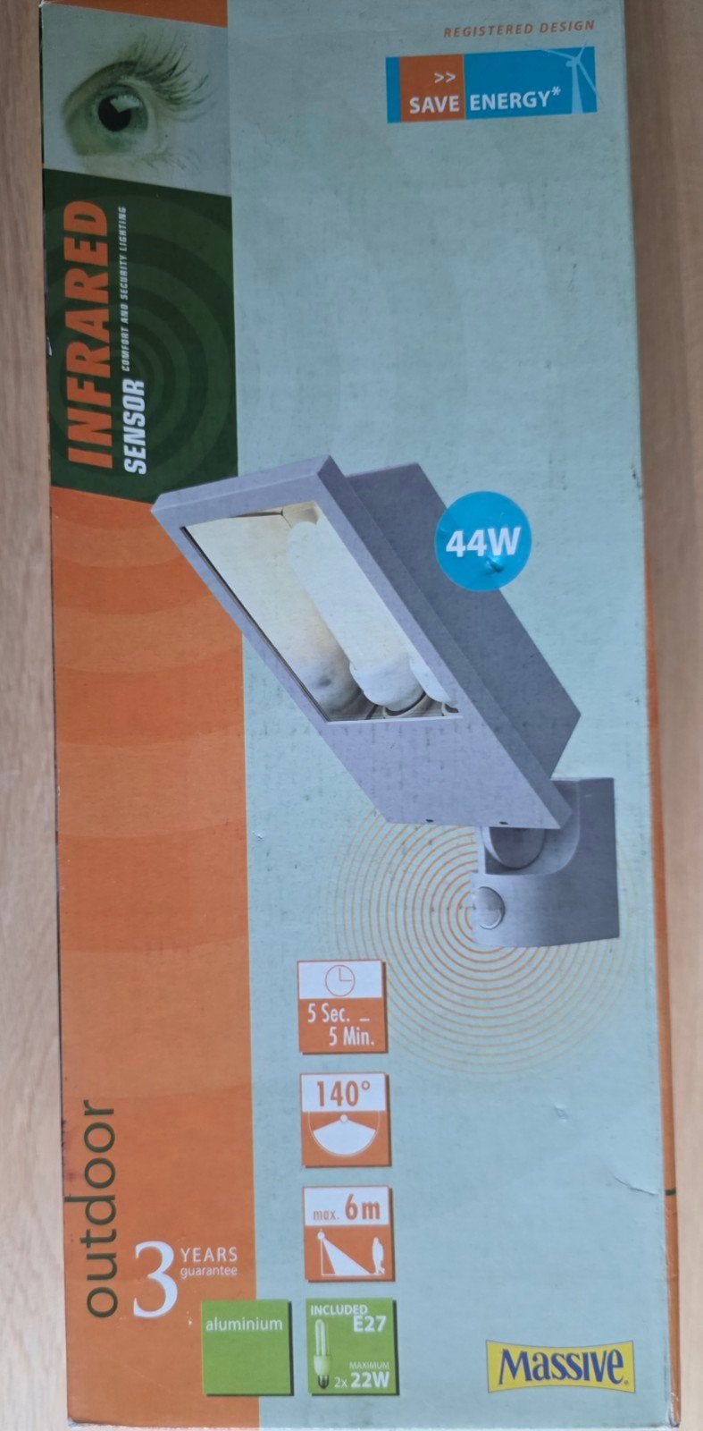 Lampe d'extérieur Lagos avec détecteur de mouvement NEUF, Jardin & Terrasse, Enlèvement ou Envoi, Détecteur de mouvement, Aluminium