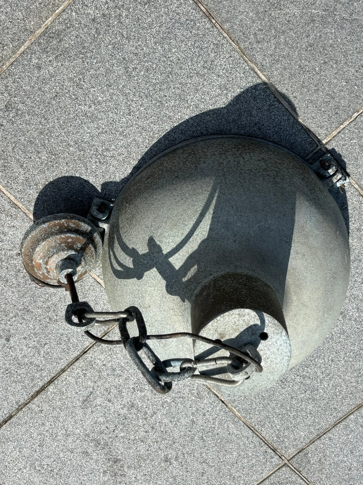 Industriële hanglamp in kopere uitvoering, Ophalen, Gebruikt