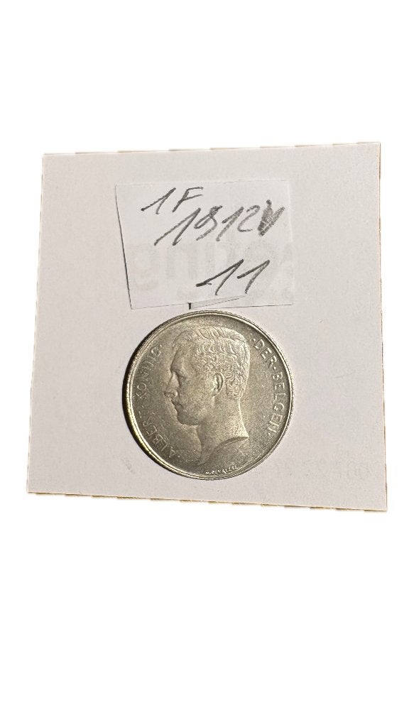 ALBERT I : Argent 1 FRANC 1912V (2), Enlèvement ou Envoi, Argent, Argent
