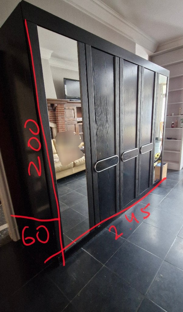 Armoire noire, Maison & Meubles, Armoires | Penderies & Garde-robes, 200 cm ou plus, Enlèvement, Utilisé, 200 cm ou plus