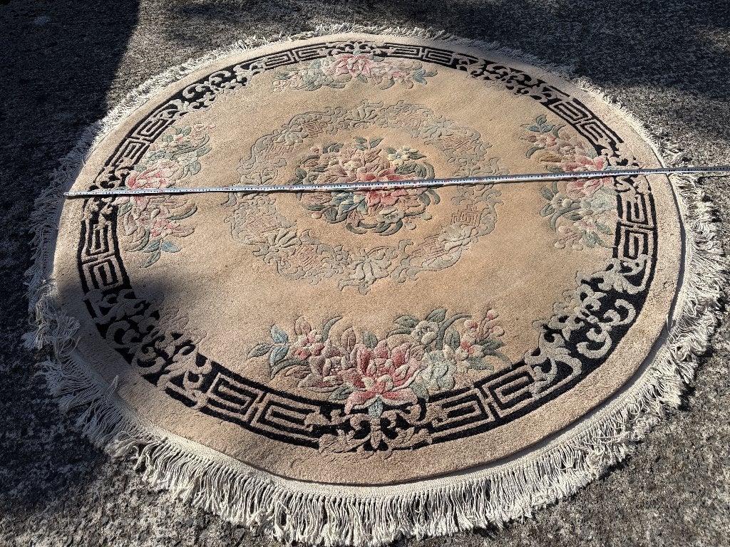 Chinees tapijt, Ophalen, Gebruikt, Beige, Rond