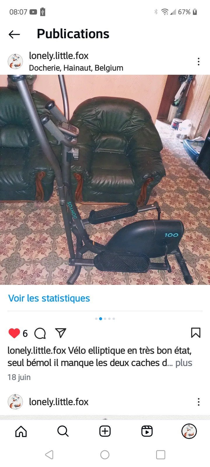 vélo elliptique Domyos noir, Enlèvement, Vélo elliptique