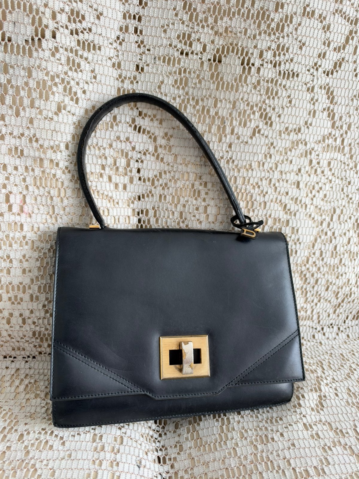 DELVAUX tas zeer zeldzaam model zwart leer, Handtassen en Accessoires, Ophalen of Verzenden, Zo goed als nieuw, Zwart