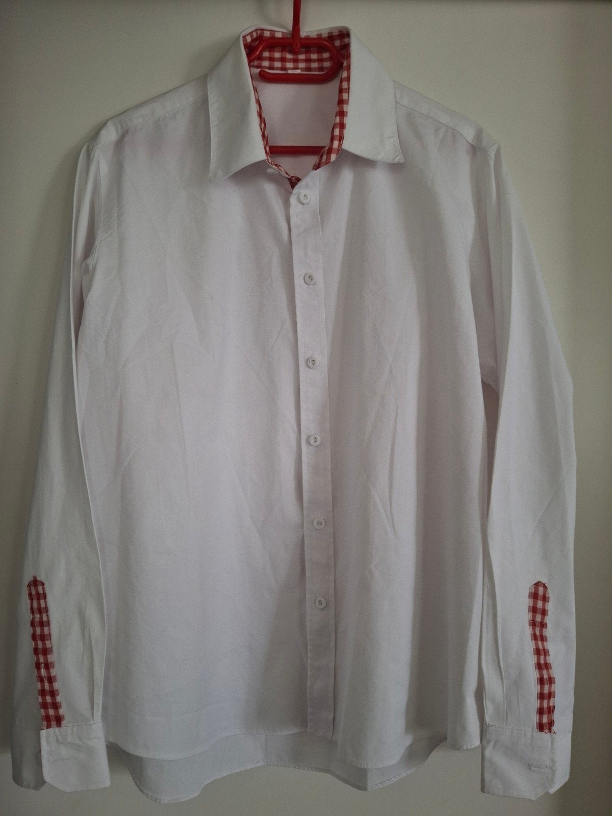 Mooi wit trachtenhemd maat xl., Kleding | Heren, Overhemden, Ophalen of Verzenden, Wit