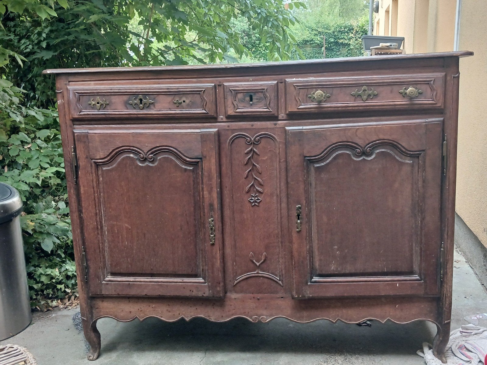 eikenhouten dressoir, Ophalen, Gebruikt, 100 tot 150 cm, Eikenhout