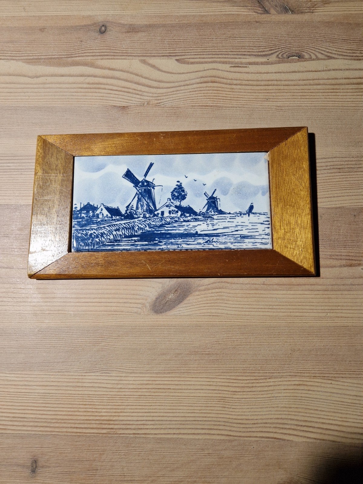 Petit cadre en bois intérieur carreau faience, Enlèvement ou Envoi