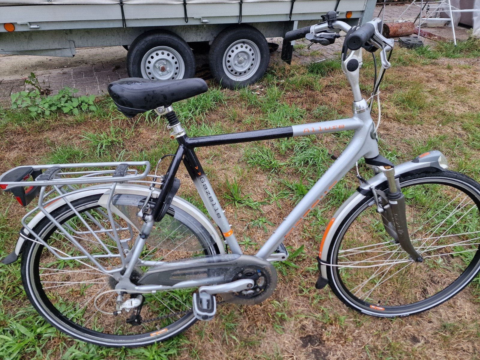 herenfiets gazelle allure 28" 61 cm, Fietsen en Brommers, Ophalen, Gebruikt, Velgrem, Versnellingen