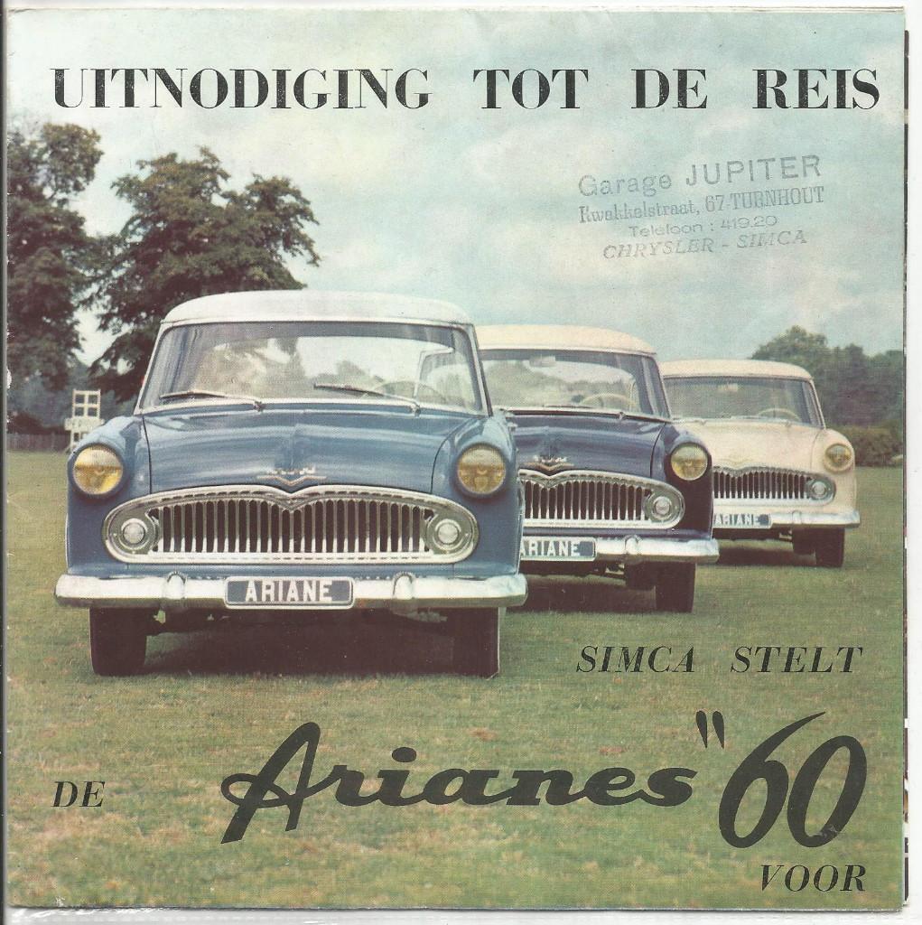 Brochure Folder Simca Ariane, Boeken, Auto's | Folders en Tijdschriften, Ophalen of Verzenden, Zo goed als nieuw, Overige merken