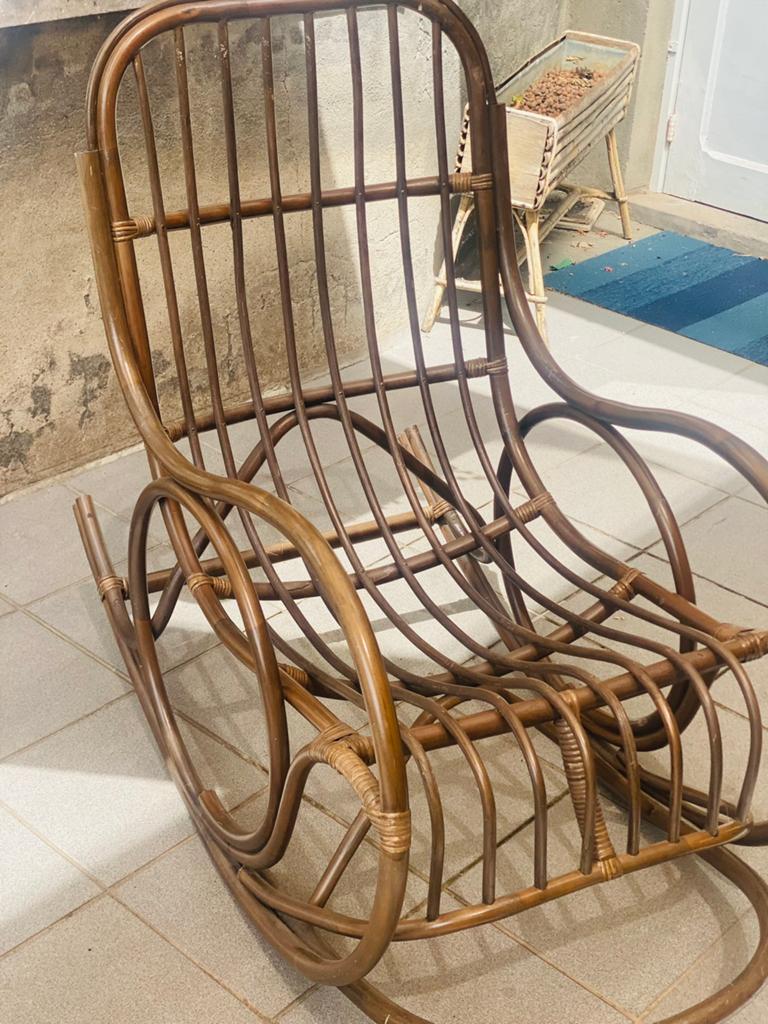 Vintage bamboe schommelstoel Heinz&Hoffman, Antiek en Kunst, Antiek | Meubels | Stoelen en Sofa's, Ophalen