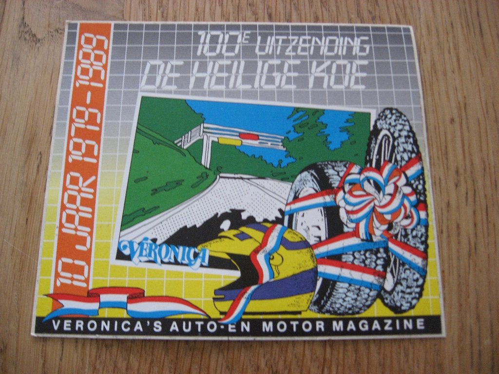 Sticker De Heilige Koe 10 1979-1989 Veronica's Auto-en Motor, Verzamelen, Ophalen of Verzenden, Nieuw, Auto of Motor