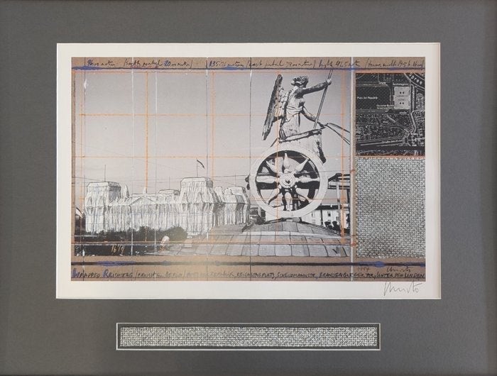 Wrapped Reichstag XVI : Christo Javacheff, Gesigneerd, Ophalen of Verzenden, Offsetdruk