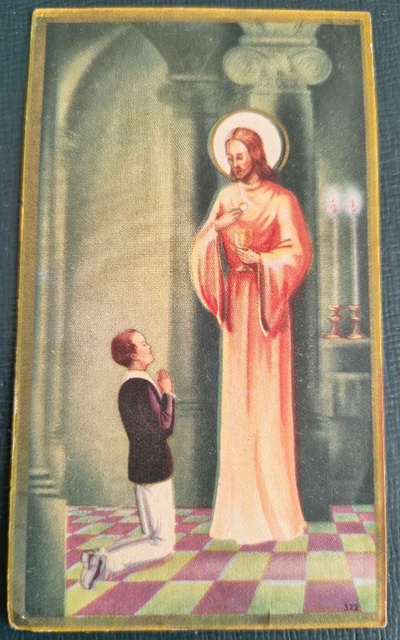 Bidprentje H. Communie Jozef en Melania Huysmans –  1946, Verzamelen, Bidprentjes en Rouwkaarten, Ophalen of Verzenden, Bidprentje