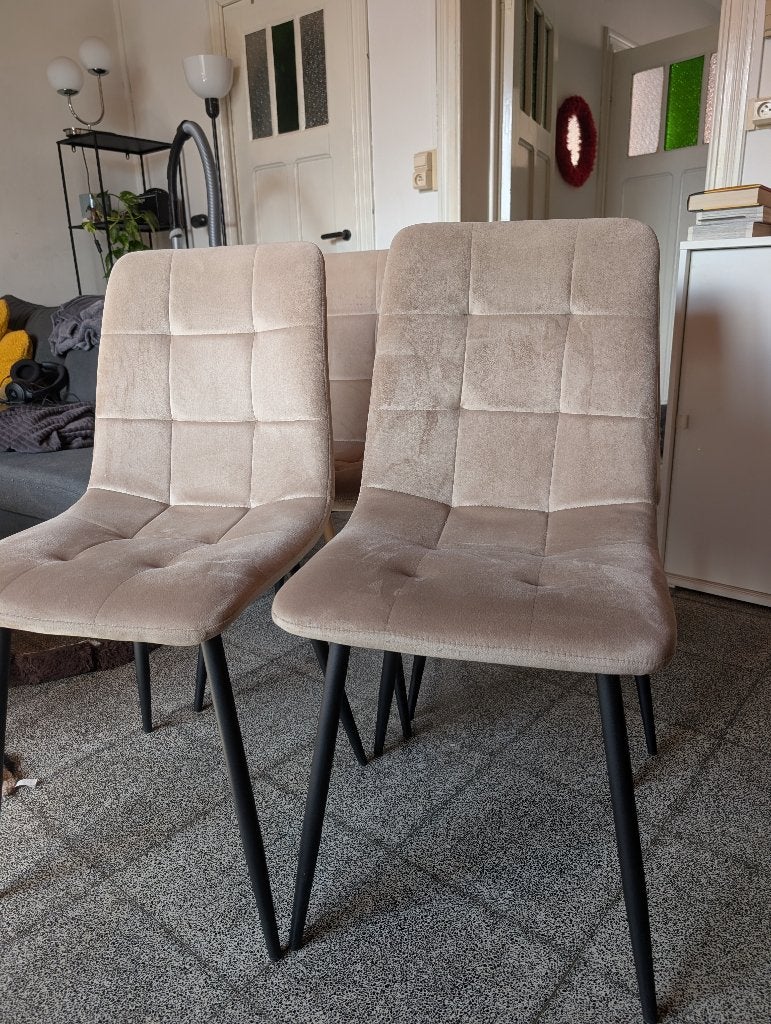 Eetkamerstoel en (4 stiks), Huis en Inrichting, Ophalen, Overige materialen, Overige kleuren, Zo goed als nieuw