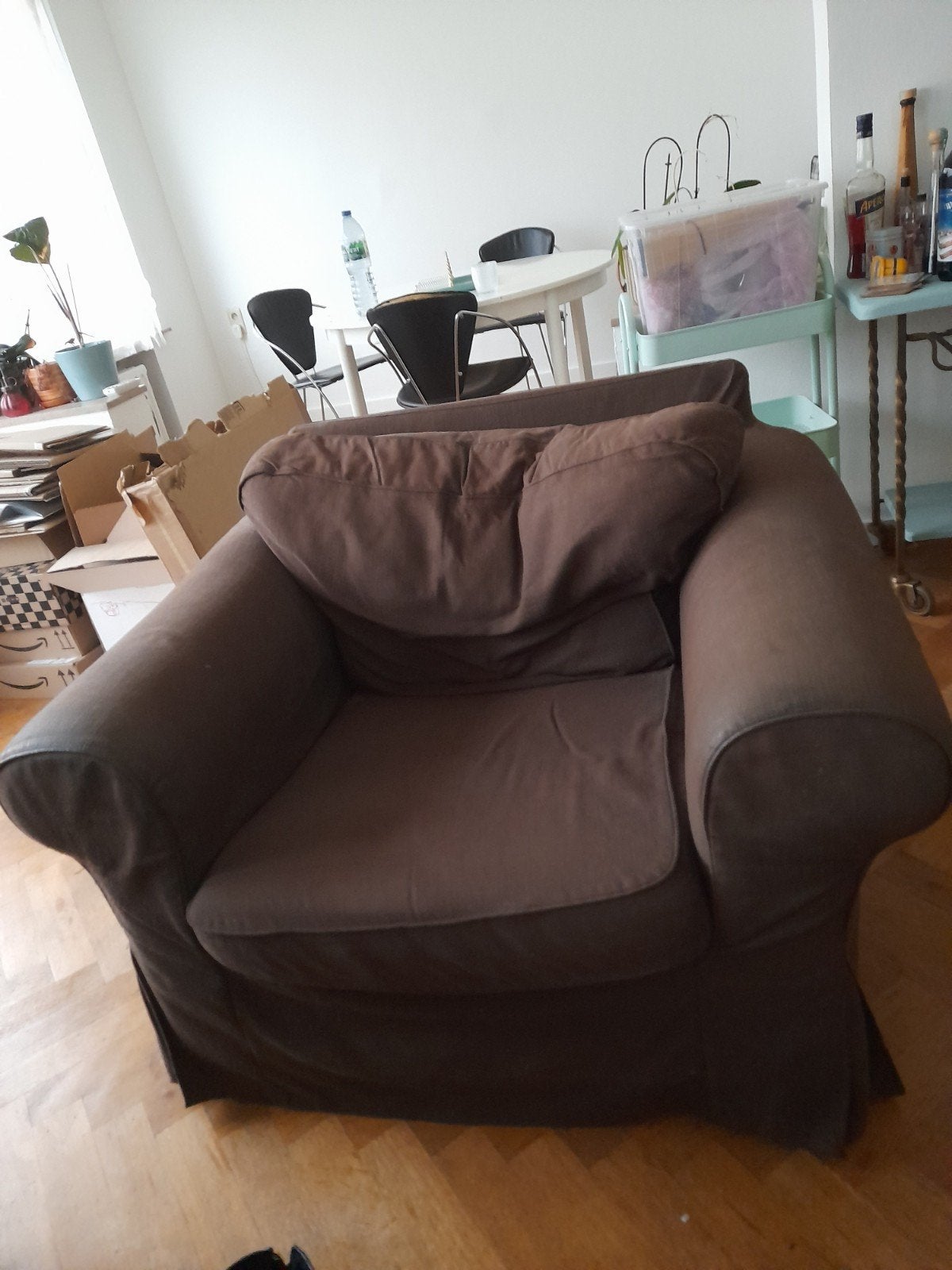 Fauteuil ikea Erktorp.  Marron., Maison & Meubles