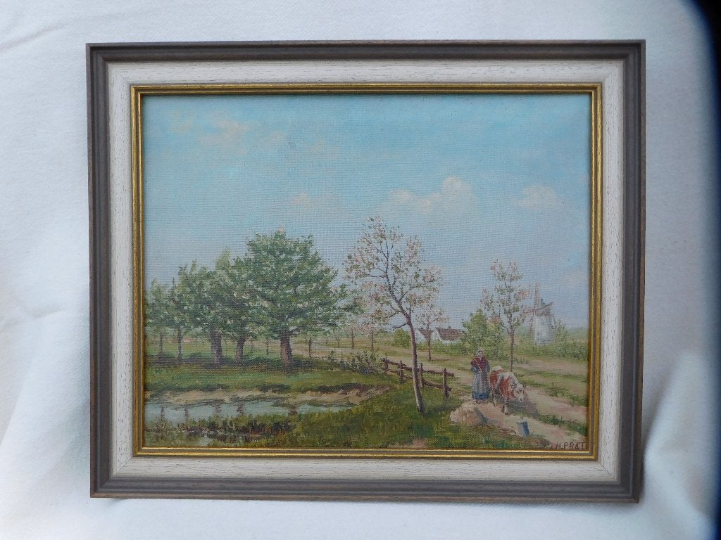Scène rurale au printemps, Enlèvement, Paysage, Toile