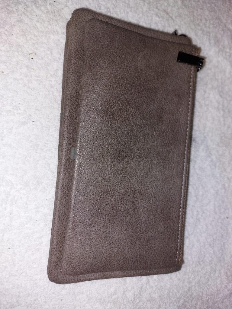 grote lederen geldbeugel, nieuw, Handtassen en Accessoires, Portemonnees, Ophalen of Verzenden, Nieuw, Beige, Leder