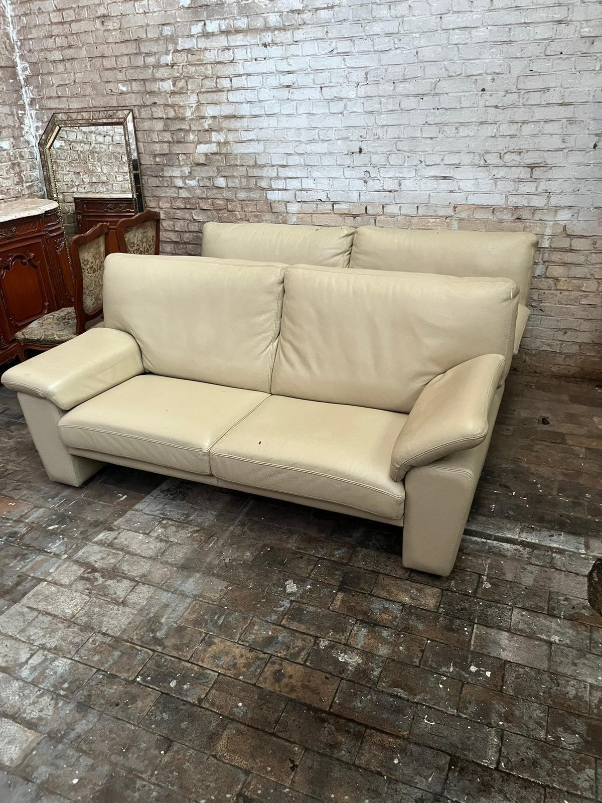 2 lederen zetels, Maison & Meubles, Enlèvement, Utilisé, Cuir