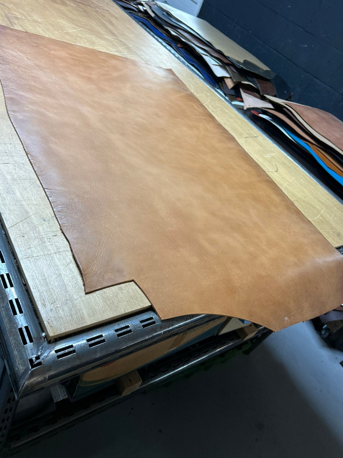 Cognac patina-vintage tuigleer 3-3,5 mm dikte soepel nr 68, Ophalen of Verzenden, Zo goed als nieuw