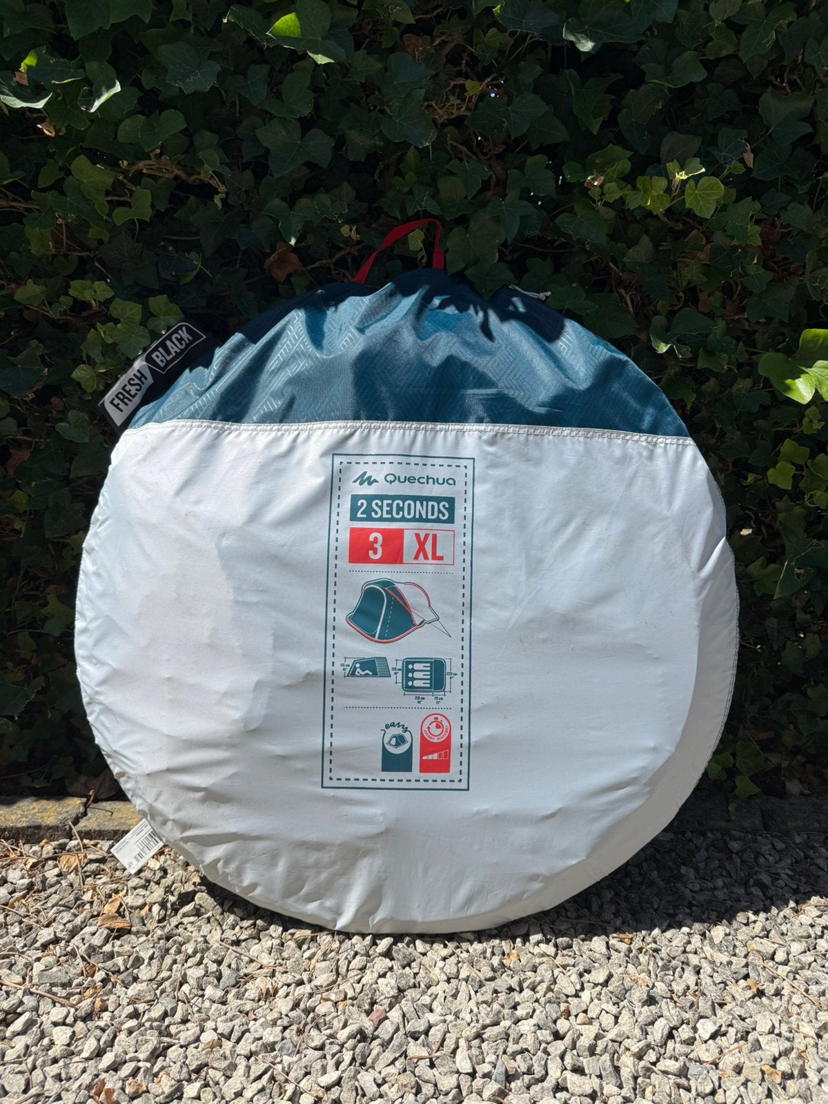 Quechua 2 Seconds 3 XL Fresh & Black -3 persoons pop-up tent, Caravans en Kamperen, Ophalen, Zo goed als nieuw