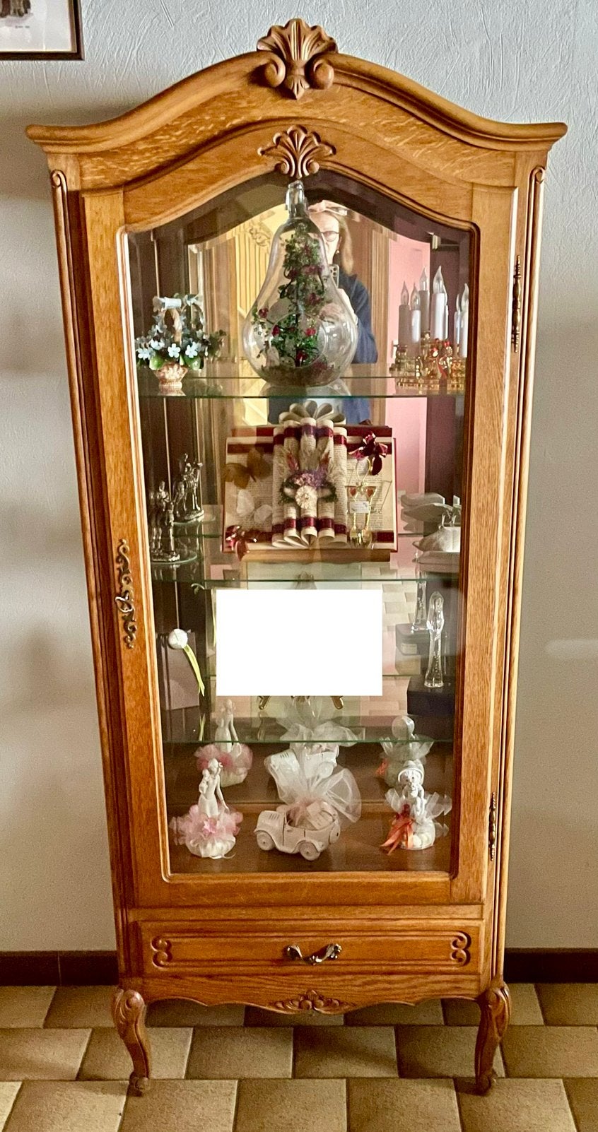 Vitrine kast, Huis en Inrichting, Ophalen, Gebruikt, Eikenhout, Klasiek