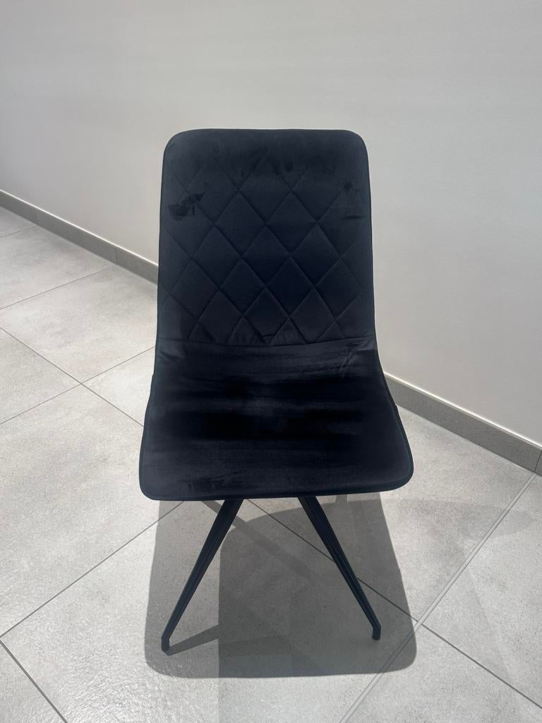8 stoelen black velvet, Huis en Inrichting, Stoelen, Ophalen, Zo goed als nieuw
