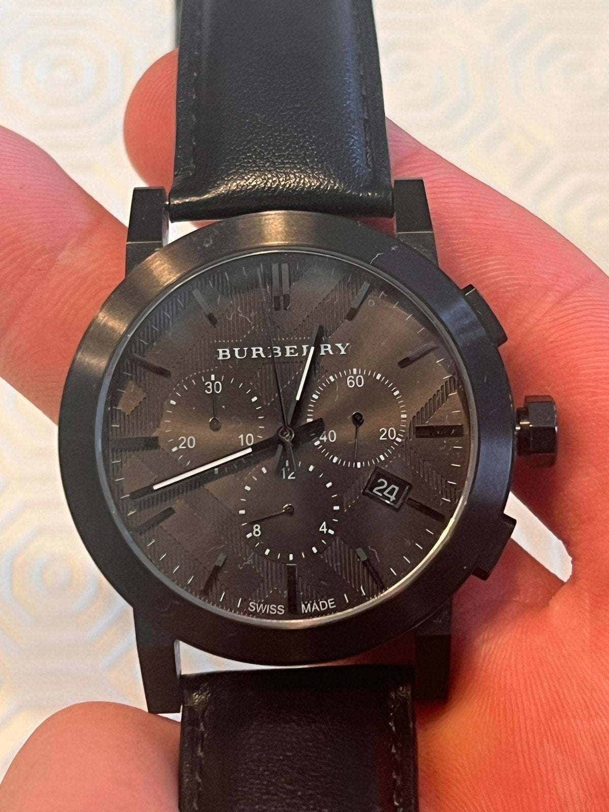 Chronographe Burberry — Noir, Enlèvement ou Envoi, Comme neuf