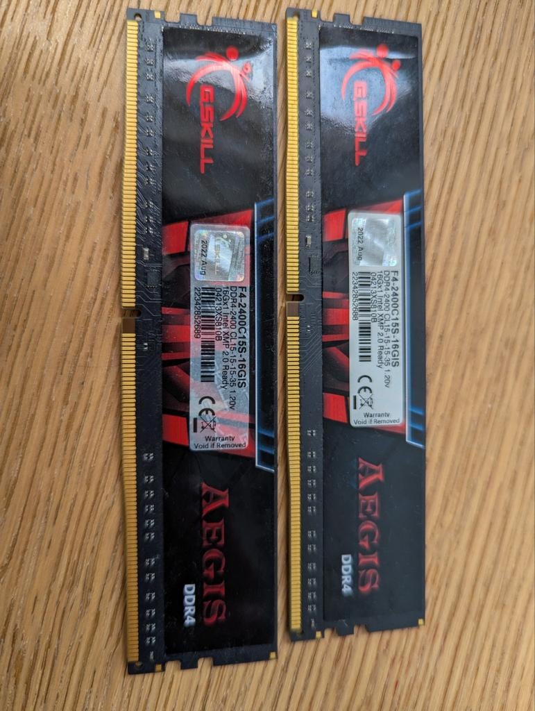 2X(16Gb) G.Skill Aegis DDR4 F4-2400c15S-16GIS, Enlèvement ou Envoi, DDR4