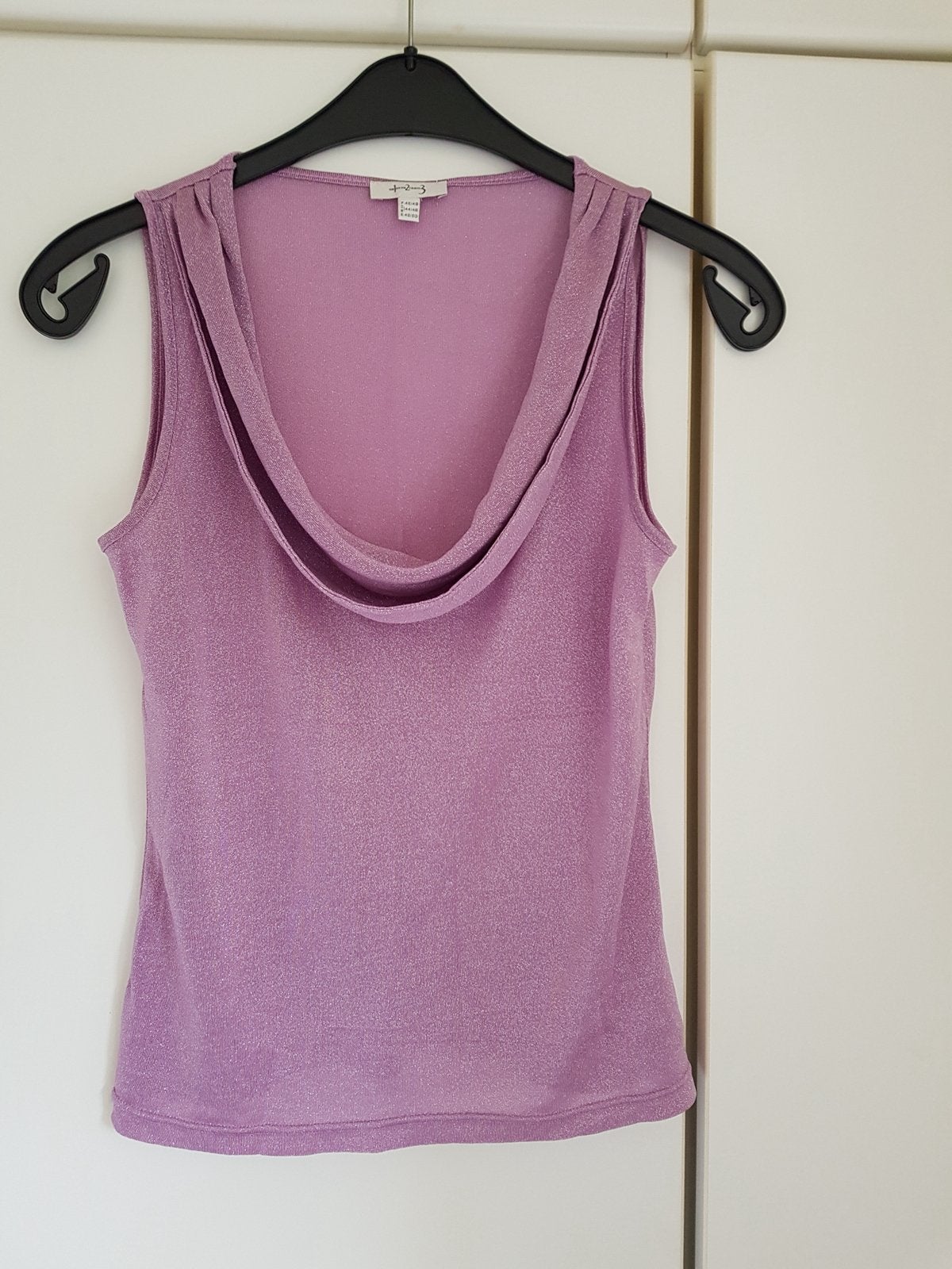Topje roze glitter, 123, maat 44, nieuwe staat, Ophalen, Zo goed als nieuw, Maat 42/44 (L), Roze