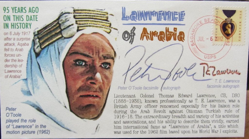FDC USA- LAWRENCE OF ARABIA (ZELDZAAM) (PETER O'TOOLE), Ophalen of Verzenden, Gestempeld, Noord-Amerika