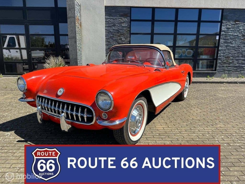 Chevrolet Corvette C1 | 1956 | Route 66 Auctions, Auto's, Chevrolet, Zwart, Bedrijf, Handgeschakeld