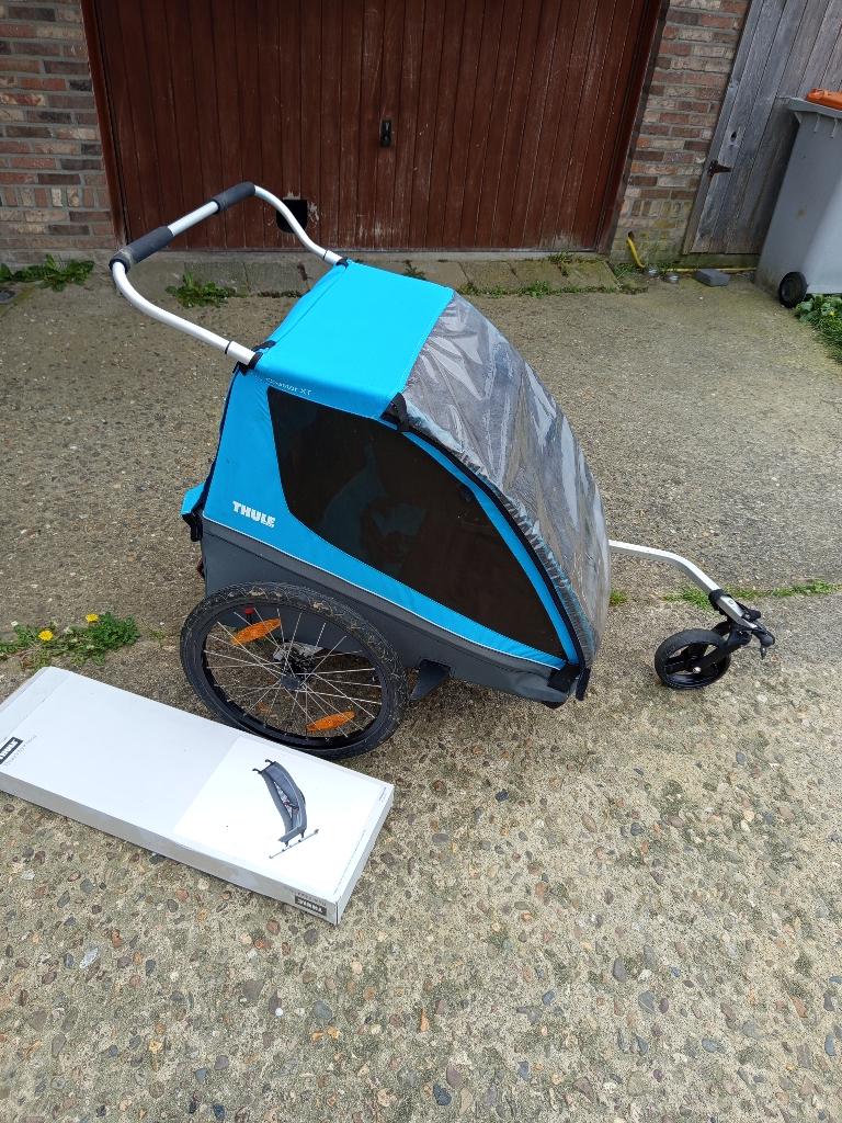 Thule fietskar (2 zitplaatsen) + babyhangmat, Fietsen en Brommers, Ophalen, THULE, Opvouwbaar, 20 tot 40 kg