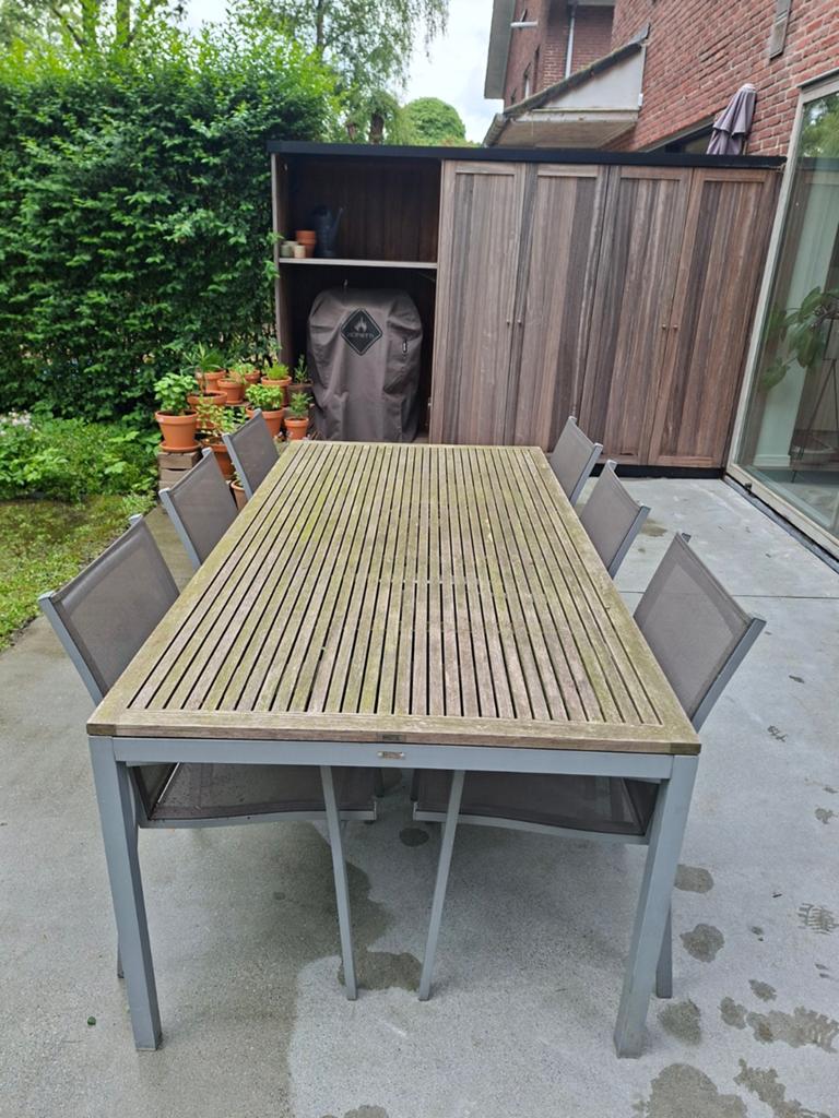 Tuinset met 6 stoelen, Tuin en Terras, Tuinsets en Loungesets, Ophalen