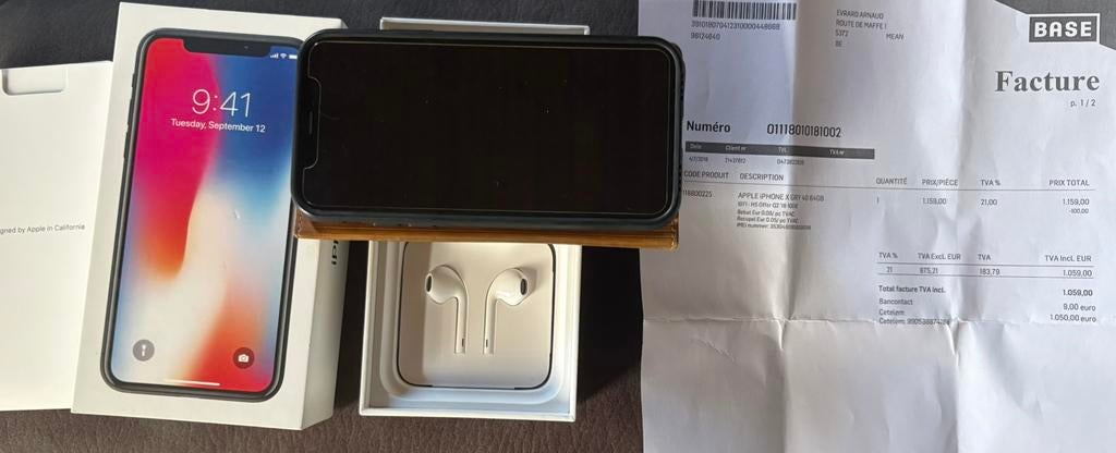 Iphone x complet avec housse verre ecouteurs… batterie HS, Enlèvement, Comme neuf