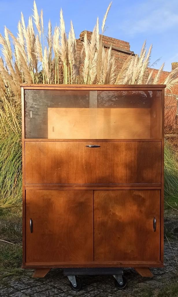 Vintage kast in fineerhout, Huis en Inrichting, Ophalen, Gebruikt, Vintage Midcentury